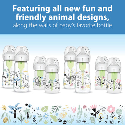 Dr. Brown’s Natural Flow Anti-Colic Options+ Wide-Neck Baby Bottle Designer Edition Bottles, Ocean Decos, 9 oz/270 mL, Level 1 Nipple, 2-Pack, 0m+ 🍁 All In One Marketplace Canada