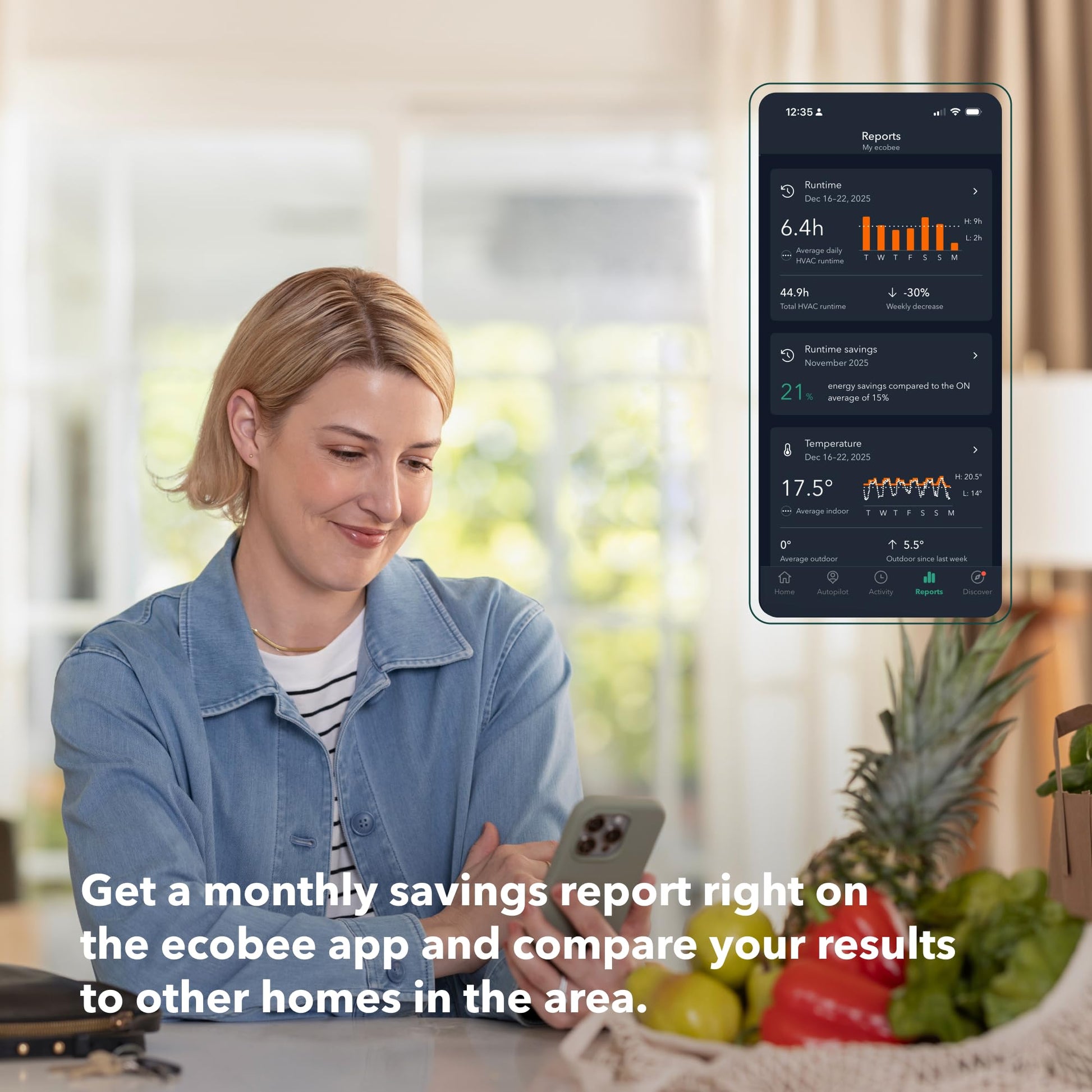 ecobee New Smart Thermostat Enhanced - Programmable Wifi Thermostat - Works with Siri, Alexa, Google Assistant - Energy Star Certified - Smart Home - Available at All In One Marketplace Canada