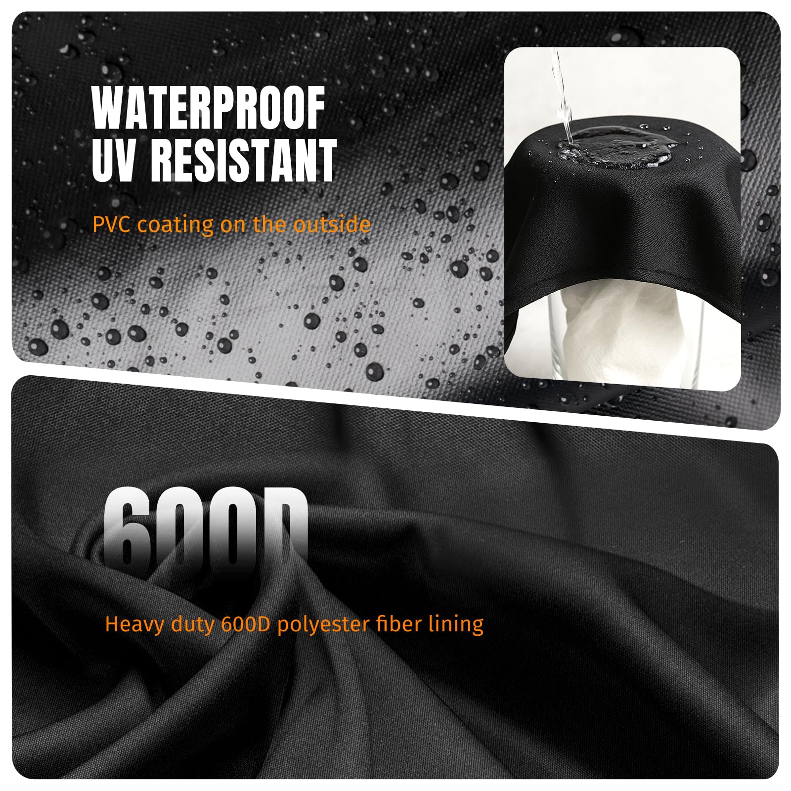 SHINESTAR Fire Pit Cover Square 32" x 32" x 24" - 600D Heavy Duty Waterproof & Windproof Outdoor Firepit Table Cover with Double Drawstrings for 28-32 Inch Square Fire Pits - Black SHINESTAR