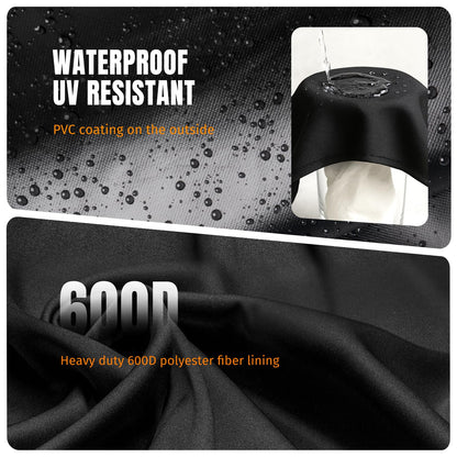 SHINESTAR Fire Pit Cover Square 32" x 32" x 24" - 600D Heavy Duty Waterproof & Windproof Outdoor Firepit Table Cover with Double Drawstrings for 28-32 Inch Square Fire Pits - Black SHINESTAR