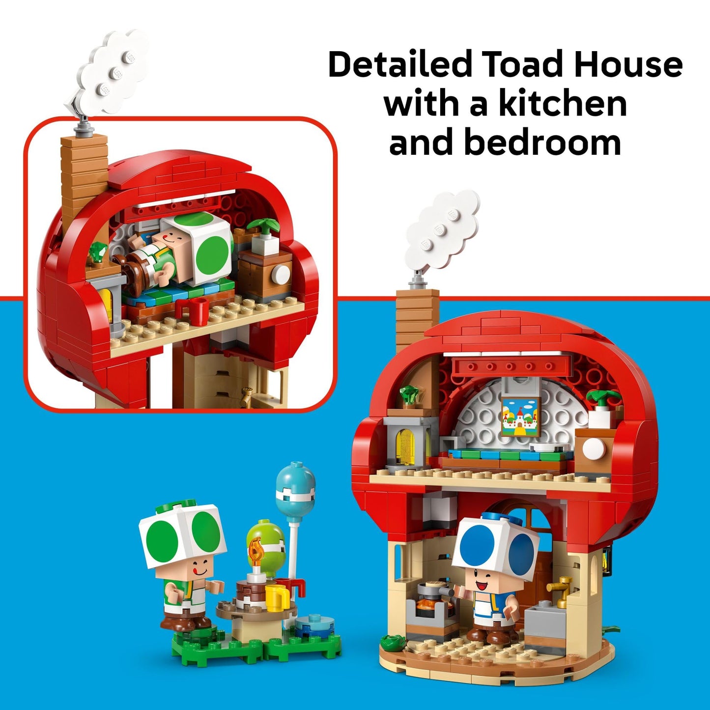 LEGO Super Mario Party at Toad’s House Building Toy - Pretend Play Set for Boys & Girls, Ages 7+ - Kids Building Blocks with Digital Action & 2 Toad Toy Figures - Gift Idea for Birthdays - 72041 LEGO