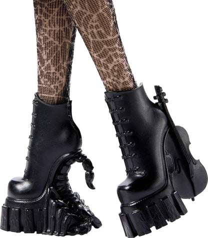 Monster High Wednesday Doll and Accessories, Wednesday Addams Collectible in Nevermore Academy Uniform with Thing and Backpack, Doll Stand Monster High