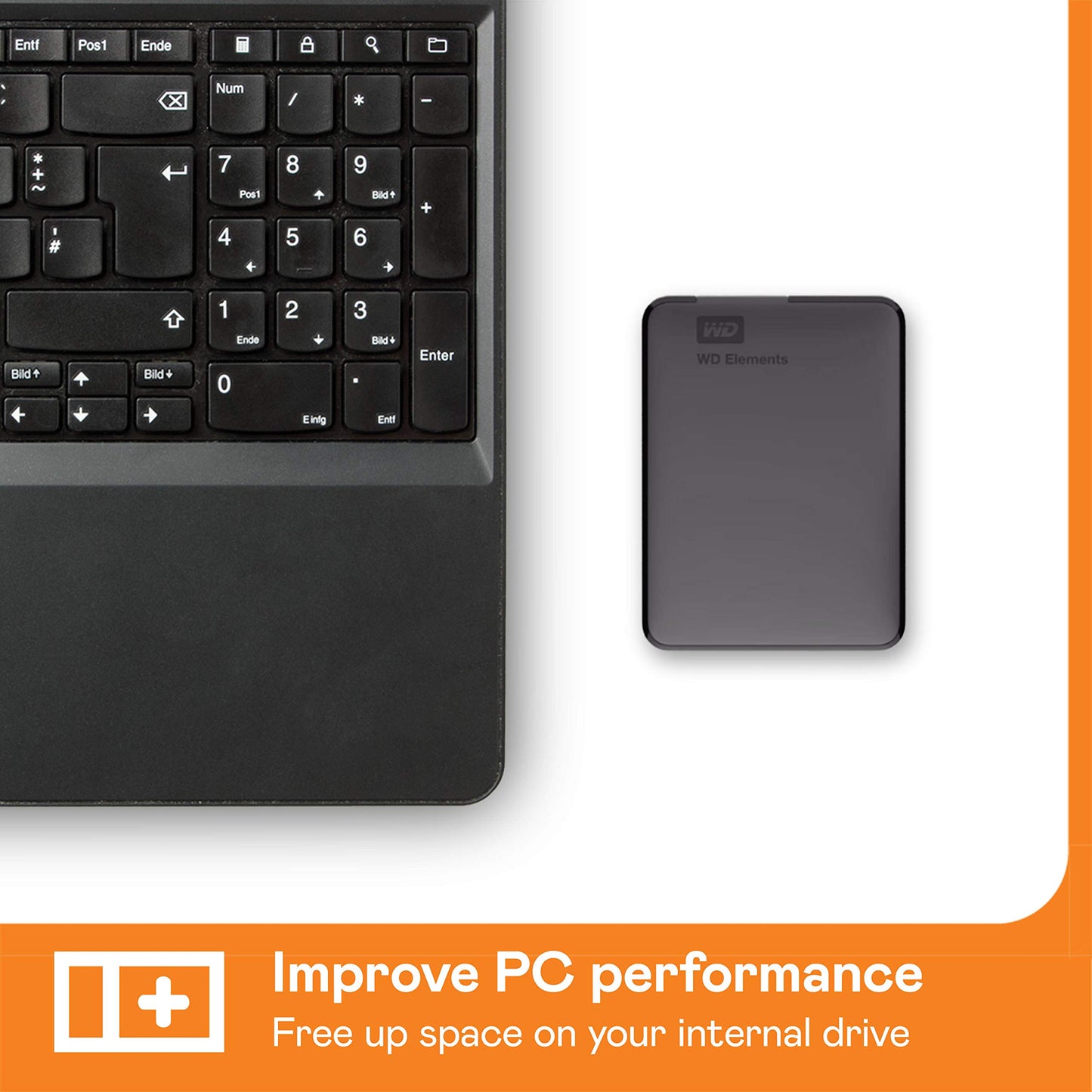 Western Digital 5TB Elements Portable External Hard Drive, USB 3.0 - Western DigitalBU6Y0050BBK-WESN,Black