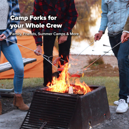 Coghlan's Camp Forks 6-Pack – 40" Solid Steel, Marshmallow Sticks with Wooden Handles | Heavy-Duty Camping Essentials for Fire Pit Roasting, BBQ Grilling & Outdoor Cooking Coghlan's