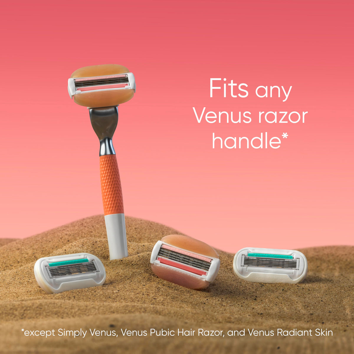 Gillette Venus ComfortGlide 3 Summer Surf Razor Blade Refills for Women, Women's Razor Blade Refills with Scented Carts with built-in shave gel bars, Fits Venus Reusable Razor Handles, 6 Refills Cartridges