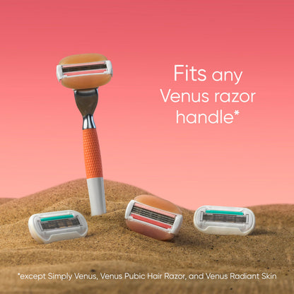 Gillette Venus ComfortGlide 3 Summer Surf Razor Blade Refills for Women, Women's Razor Blade Refills with Scented Carts with built-in shave gel bars, Fits Venus Reusable Razor Handles, 6 Refills Cartridges
