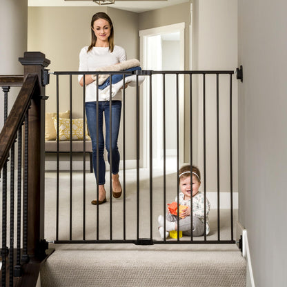 Regalo 2-in-1 Extra Tall Easy Swing Stairway and Hallway Walk Through Baby Gate, Award Winning Brand, 36 Inches Tall, Fits Openings Between 24 to 40.5 Inches,Black 🍁 All In One Marketplace Canada