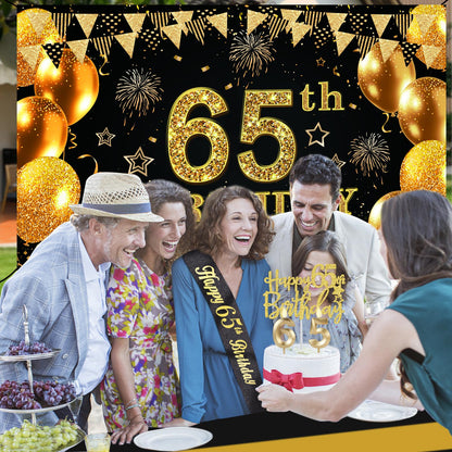YeohJoy 65th Birthday Decorations for Men Women Black Gold 🍁 All In One Marketplace Canada
