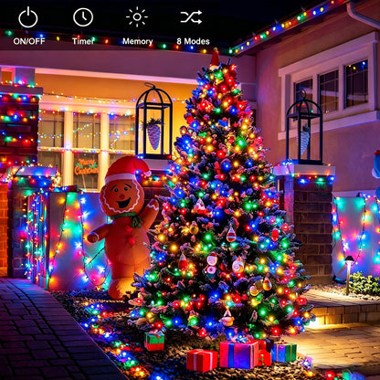 Mewuvn 2Pack 80FT 200 LED Battery Operated Christmas String Lights Outdoor/Indoor, Timer & 8 Modes with Green Wire Christmas Tree Lights, Waterproof Fairy Lights for Xmas Tree Garden(Multicolor) 🍁 All In One Marketplace Canada