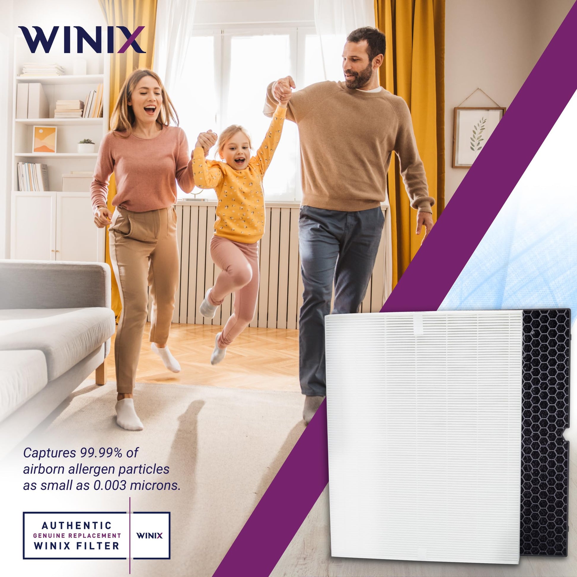 Genuine Winix 116130 Replacement Filter H for 5500-2 Air Purifier, White Winix