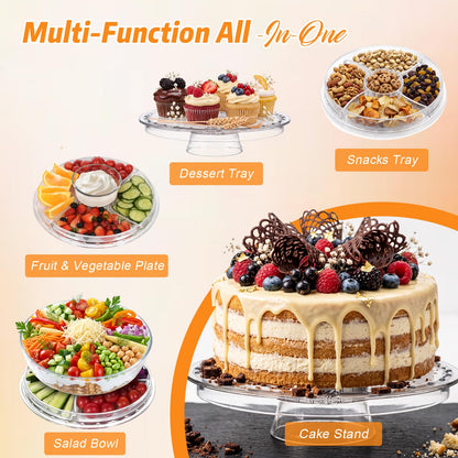 Almcmy Acrylic Cake Stand with Dome for Party Desserts, 1 Spoon 1 Fork 🍁 All In One Marketplace Canada