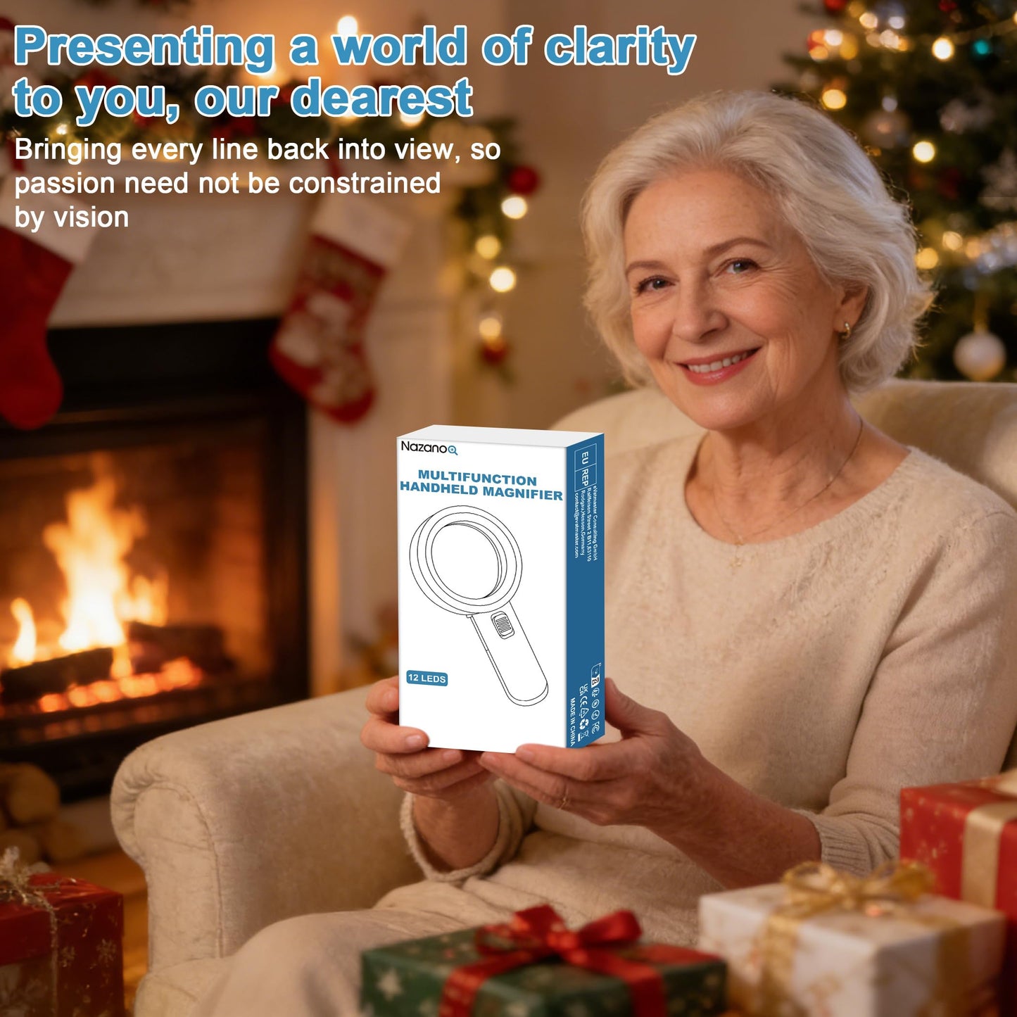 Ultra-Clear Magnifying Glass with Light, Lightweight Handheld Reading Magnifier with 12 LED, Optical Glass Lens for Seniors, Macular Degeneration, Close Work, Coins & Pill Bottle - Available at All In One Marketplace Canada