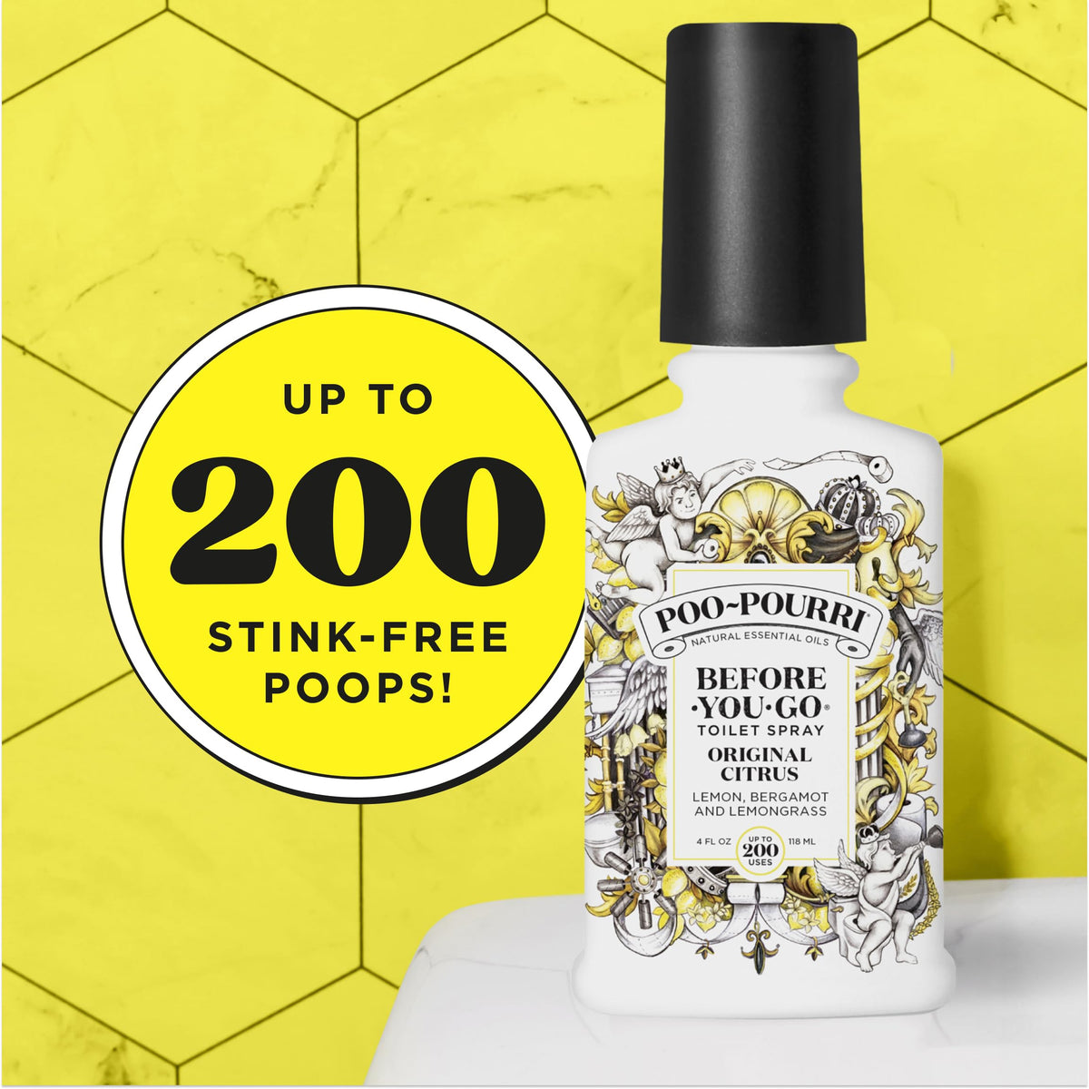 Poo-Pourri Before-You- go Toilet Spray, 4 Oz, Original Citrus