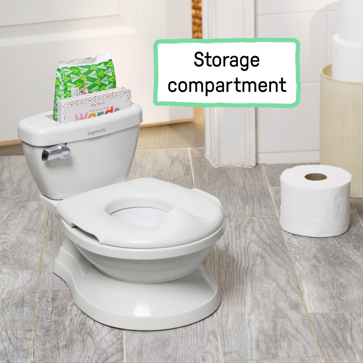 Summer by Ingenuity My Size Potty Pro in White, Infant Potty Training Toilet, Lifelike Flushing Sound, For Ages 18 Months, Up to 50 Pounds