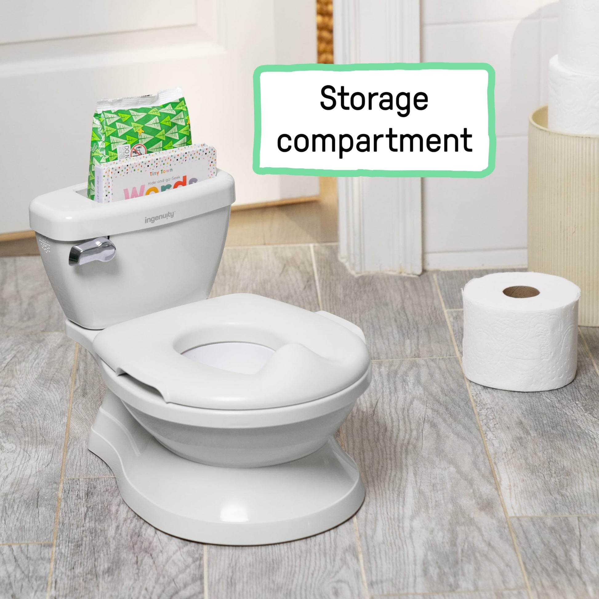 Summer by Ingenuity My Size Potty Pro in White, Infant Potty Training Toilet, Lifelike Flushing Sound, For Ages 18 Months, Up to 50 Pounds