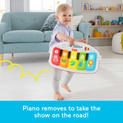 Fisher-Price Baby Playmat Deluxe Kick & Play Piano Gym Learning Toy & 2 Maracas Soft Rattles for Newborn to Toddlers Ages 0+ Months Fisher-Price