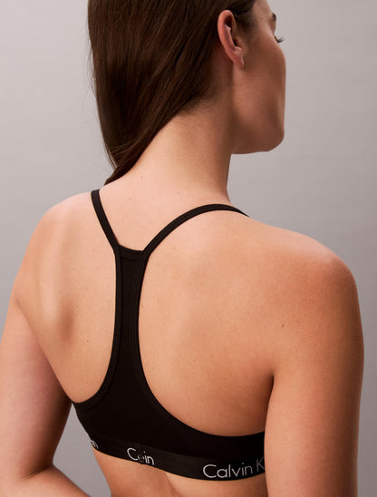 Calvin Klein Women's Motive Cotton Lightly Lined Bralette, Black, Medium Calvin Klein