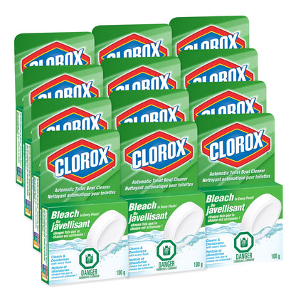 Clorox Automatic Toilet Bowl Cleaner with Bleach, 100 g, Multi-Pack of 12 Clorox