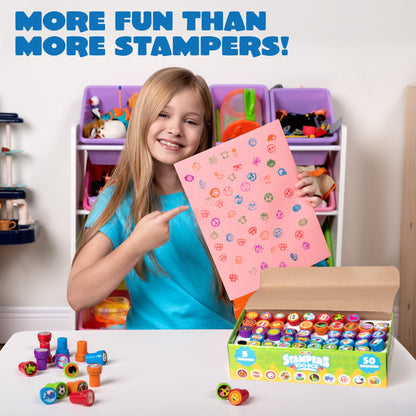 100 Pcs Assorted Stamps for Kids Self-ink Stamps (50 DIFFERENT Designs, Dinosaur, Zoo Safari Stampers) for Party Favor, Carnival Prizes, School, Easter Egg Stuffers, Halloween, Christmas 🍁 All In One Marketplace Canada