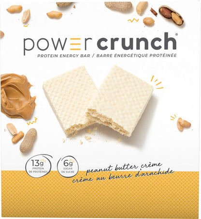 Power Crunch Protein Bars Peanut Butter Crème 12 Count – High Protein Wafer Bar, 13g Protein, Low Sugar, Cream-Filled Snack Bar Power Crunch