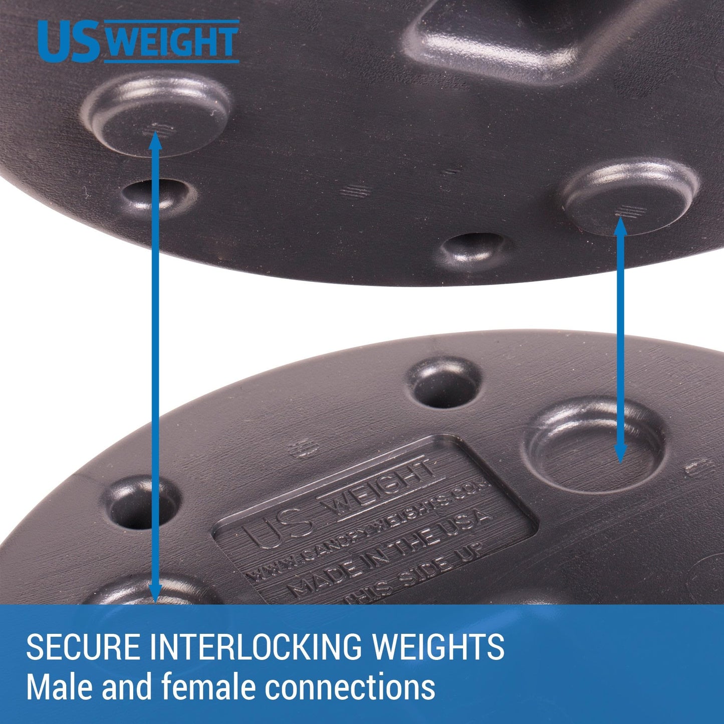 US Weight 40 Pound Canopy Weight Set of 4 and Carry Strap with No-Pinch Design - Easy Installation and Removal to Secure Tents, Canopies, and Umbrellas at Outdoor Events US Weight
