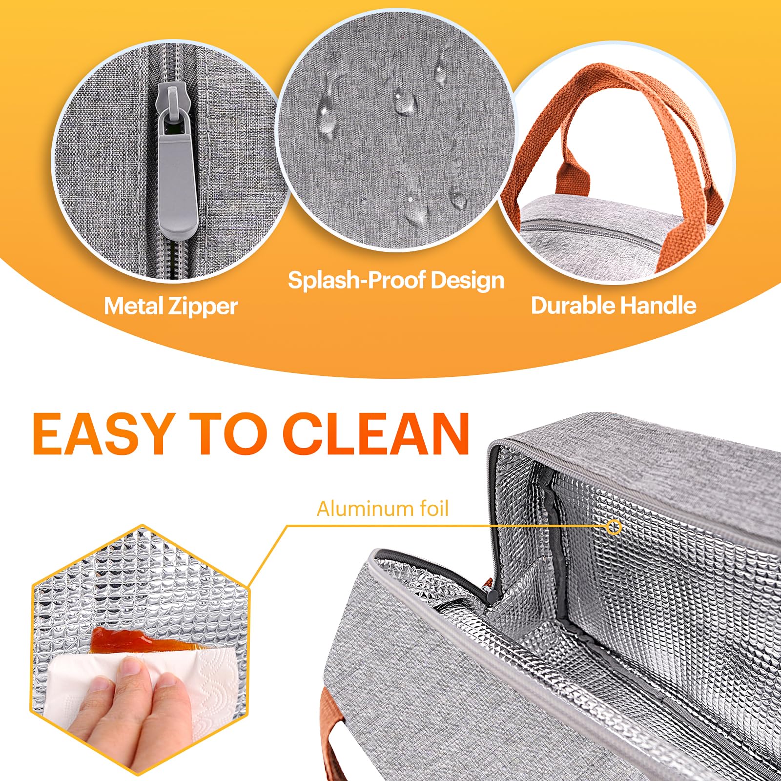 Lunch Bag for Women & Men Adult Insulated Lunch Box, Small Leakproof Cooler Food Lunch Containers Reusable High Capacity Lunch Tote Bags for Work, Travel, Outdoor - Available at All In One Marketplace Canada
