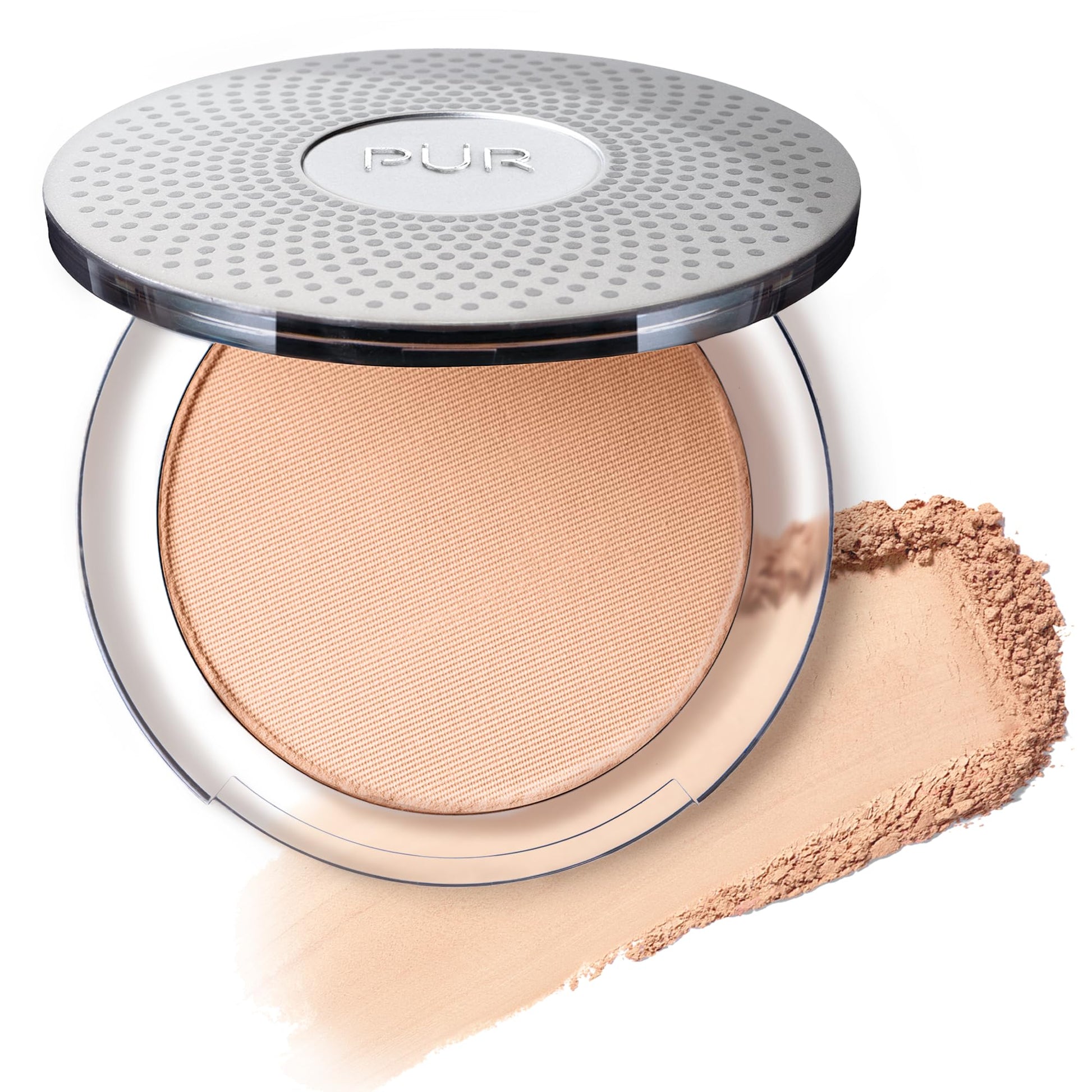 PÜR MINERALS 4-in-1 Pressed Mineral Makeup Powder Foundation with SPF 15 - Concealer & Finishing Compact Pressed Powder for Face - Buildable Medium to Full Coverage Foundation Powder (Blush Medium) PÜR MINERALS