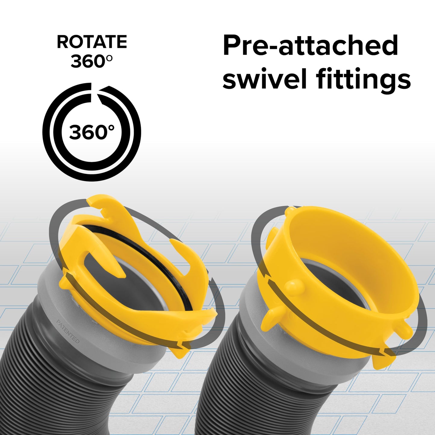 Camco 39665 Deluxe 10' Sewer Hose Extension - Heavy Duty Design with Swivel Fittings, Easy To Use and Compresses For Simple Storage, Storage Caps Included , Gray 🍁 All In One Marketplace Canada