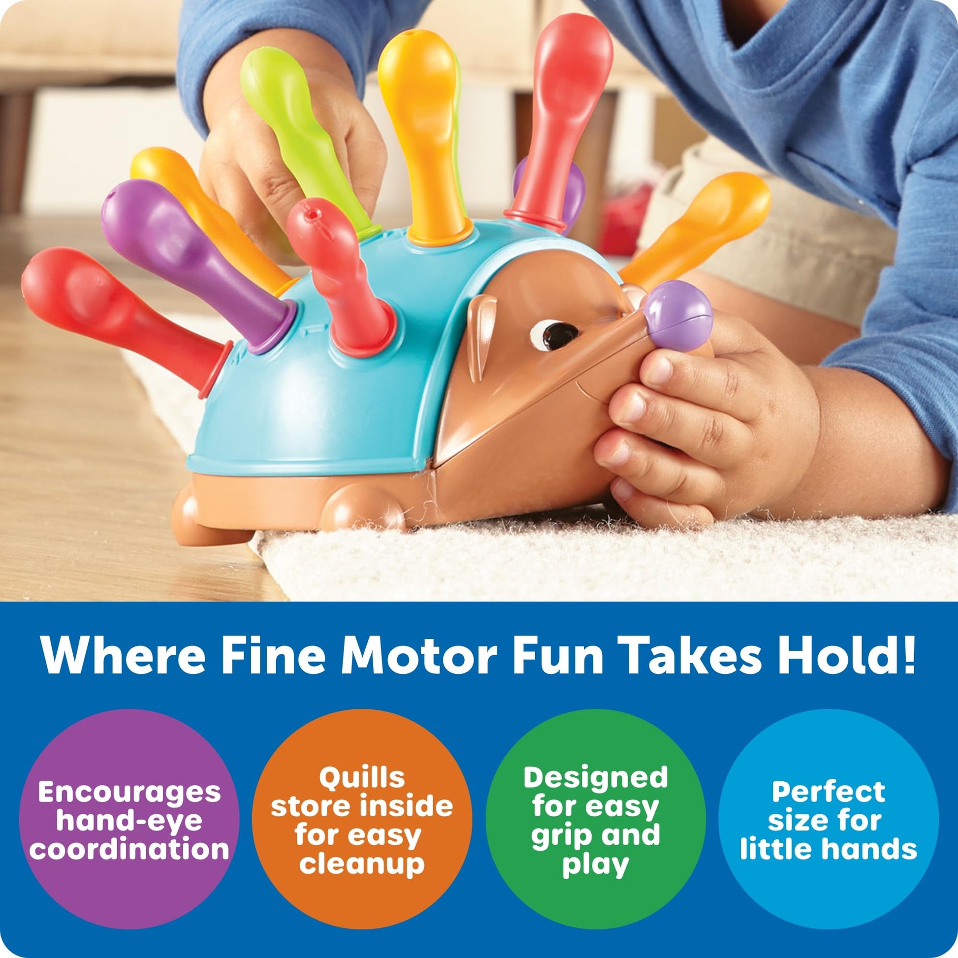 Learning Resources Spike The Fine Motor Hedgehog - Toddler Montessori Toys, Stacking Shape, Gifts for Boys and Girls, Sorting and Matching Skill Activities, Educational Games, Kindergarten - Available at All In One Marketplace Canada