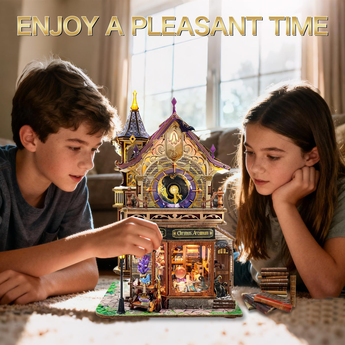 SUNNINO Miniature Dollhouse Kit, Time Magic Club Book Nook Craft for Adults 🍁 All In One Marketplace Canada