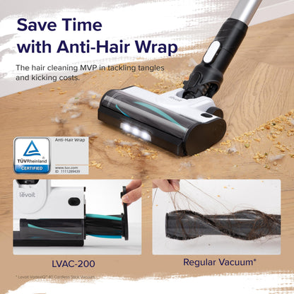 Levoit Cordless Vacuum Cleaner, Stick Vac with Tangle-Resistant Design, Up to 50 Minutes, Powerful Suction, Rechargeable, Lightweight, and Versatile for Carpet, Hard Floor, Pet Hair - Available at All In One Marketplace Canada