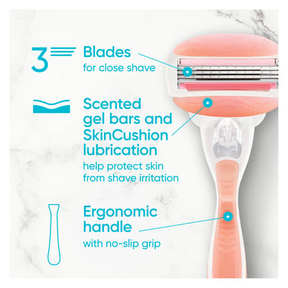Gillette Venus Comfortglide White Tea Women's Razor - 1 Handle + 4 Refills