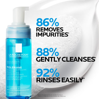 La Roche Posay Gentle Face Wash, Toleriane Micellar Foaming Water, Gently Cleanses and Purifies Skin, Formulated with Glycerin, Alcohol-Free, Recommended by Dermatologists, 150ml La Roche-Posay