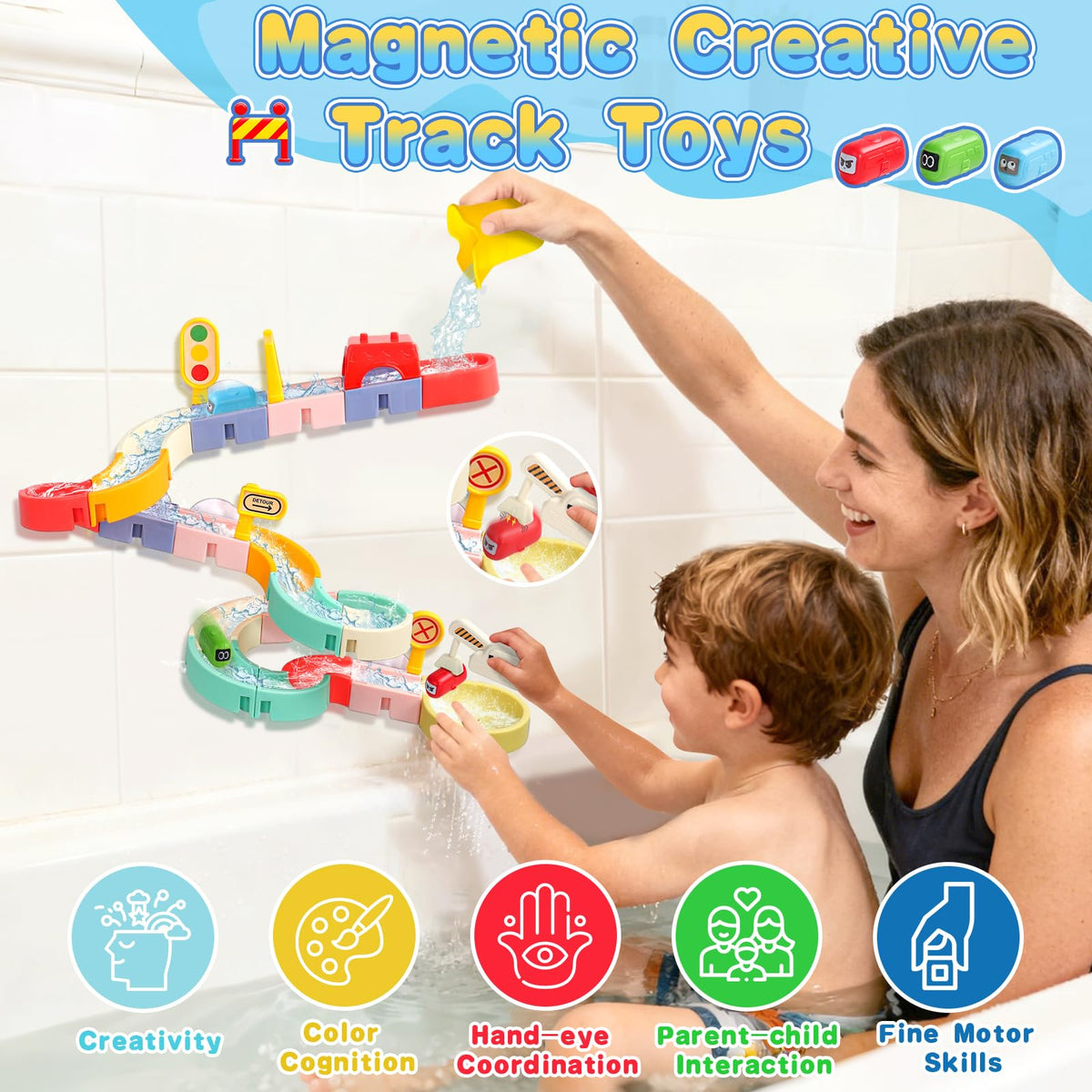 Fajiabao Bath Toys for Kids 3-5, DIY Marble Run Set, 38 PCS 🍁 All In One Marketplace Canada