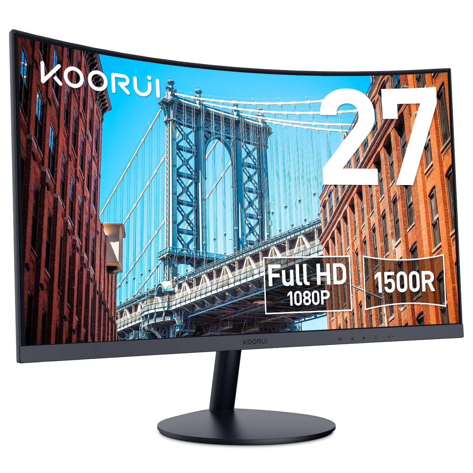 KOORUI 27-inch Curved Computer Monitor Full HD 1080P 144Hz Gaming Monitor KOORUI