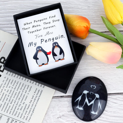 Moyel Penguin Stone Pocket Hug Gifts for Him Her on Anniversary 🍁 All In One Marketplace Canada