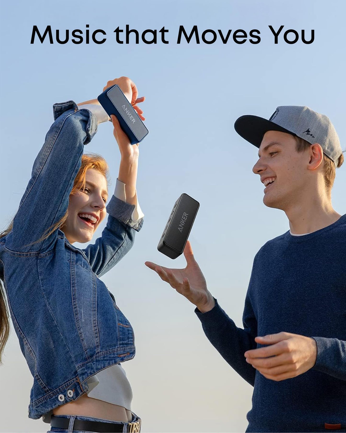 Anker Soundcore 2 Portable Bluetooth Speaker with 12W Stereo Sound, Bluetooth 5, Bassup, IPX7 Waterproof, 24-Hour Playtime, Wireless Stereo Pairing, Speaker for Home, Outdoors, Travel