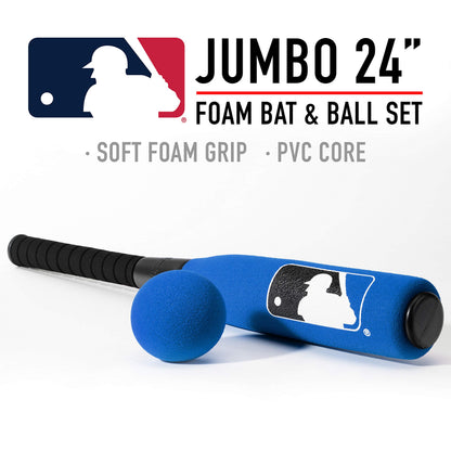 Franklin Sports MLB Kids Foam Baseball Bat + Ball Set - Jumbo Oversize Toy Bat + Foam Ball for Kids + Toddlers - Blue - 24" Franklin Sports