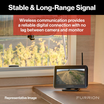 Furrion Vision S Wireless RV Backup Camera System with 4.3-Inch Monitor, 1 Rear Sharkfin Doorway Security, Infrared Night Vision, Wide-Angle View, Hi-Res, Waterproof - FOS43TASF Furrion