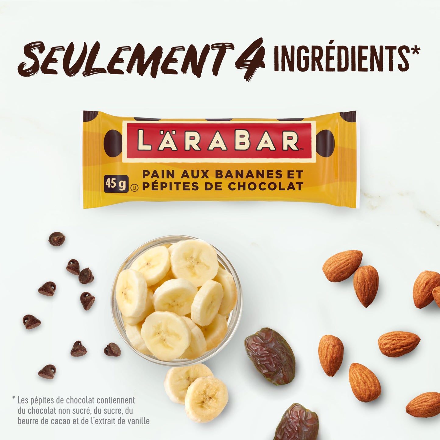 LÄRABAR Chocolate Chip Banana Bread, Fruit and Nut Energy Bar, Pack of 16 Bars, Gluten Free, Vegan, Family Pack, Snack Bars, 720 Grams Package - Available at All In One Marketplace Canada