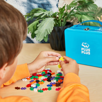 PLUS PLUS - 600 Pcs 12 x 20 mm Blue Metal Travel Case Building Blocks PLUS PLUS