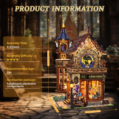 SUNNINO Miniature Dollhouse Kit, Time Magic Club Book Nook Craft for Adults 🍁 All In One Marketplace Canada