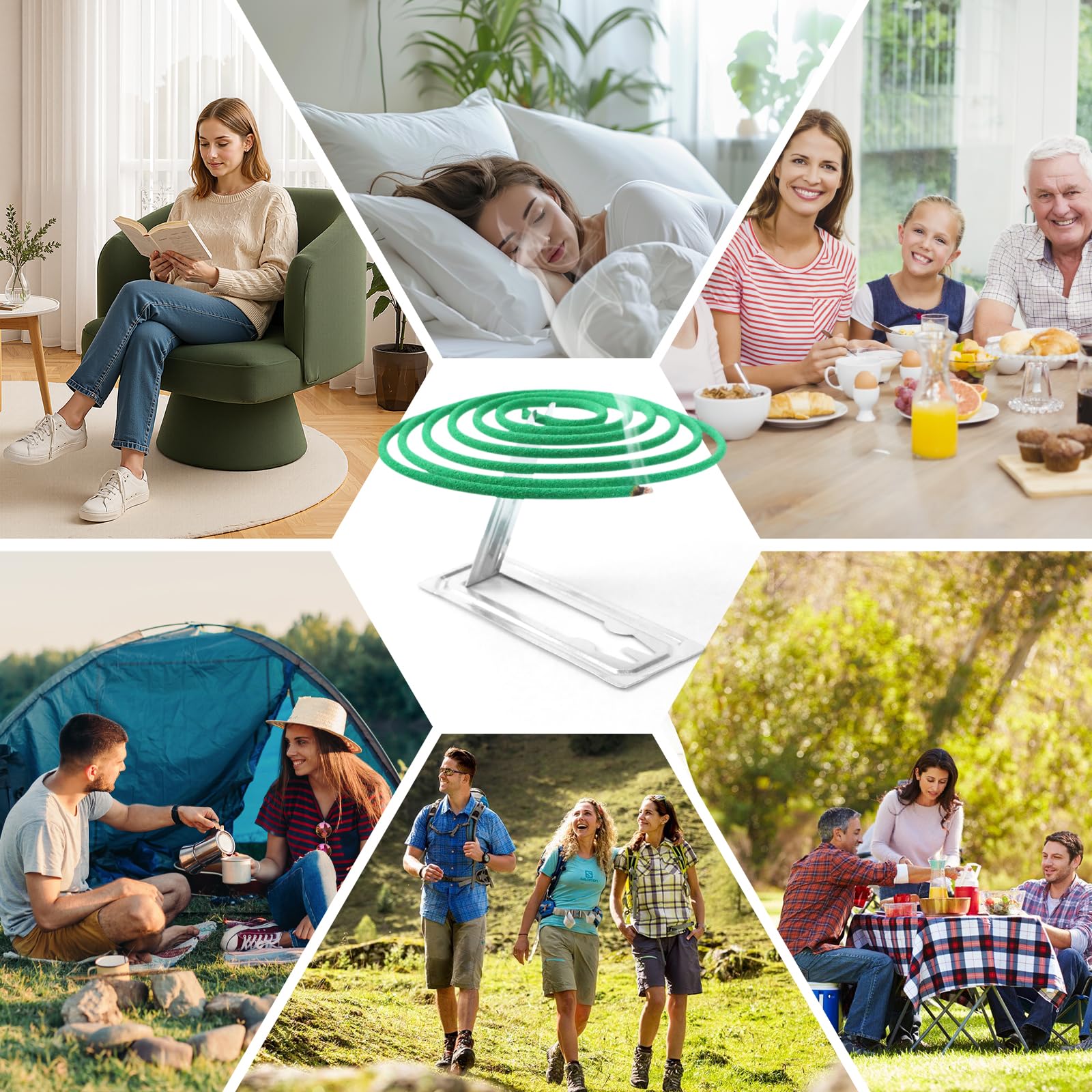 SCENTORINI Citronella Incense, Citronella Coils with Coil Holder, 48 Pcs, Suitable for Summer Home Outdoor Use, Pool Side, Patio, Porches, Courtyards, Farms, Garden Planting Area - Available at All In One Marketplace Canada