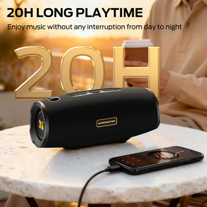 Monster S380 Bluetooth Speaker, Portable Speaker with 40W Stereo Sound, 20H Playtime, IPX6 Waterproof, Bluetooth 6.0, Support AUX/TF Card, TWS Pairing Wireless Speaker for Outdoor Travel Party - Available at All In One Marketplace Canada