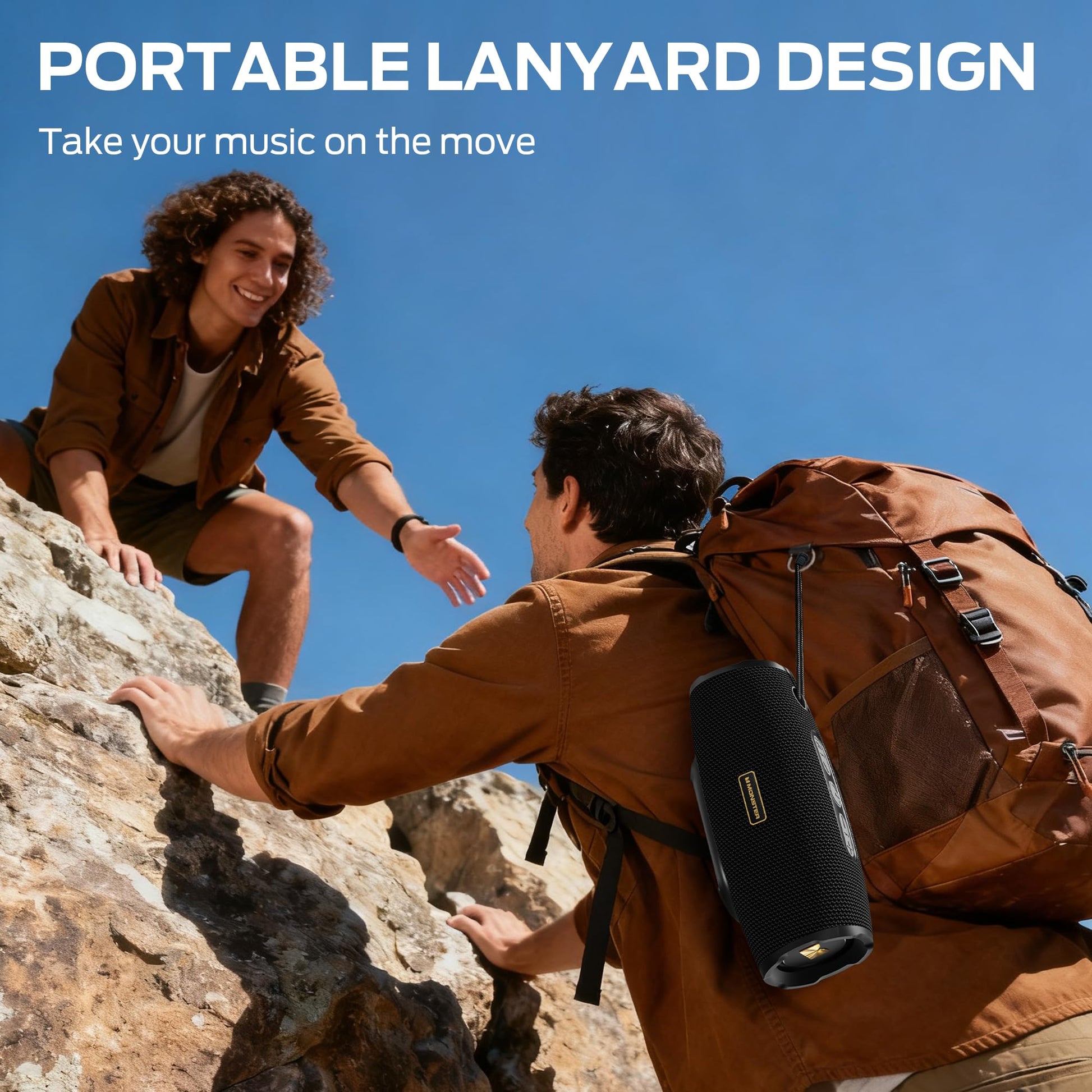 Monster S380 Bluetooth Speaker, Portable Speaker with 40W Stereo Sound, 20H Playtime, IPX6 Waterproof, Bluetooth 6.0, Support AUX/TF Card, TWS Pairing Wireless Speaker for Outdoor Travel Party - Available at All In One Marketplace Canada