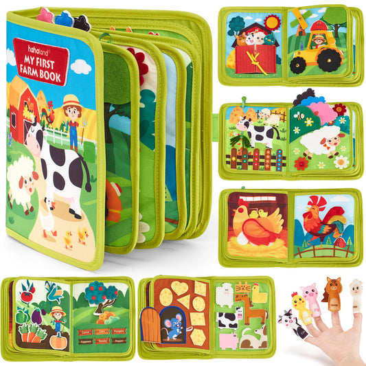 hahaland Busy Books for Toddlers 1-2 - Montessori Toddler Busy Board for 1 2 Year Old, 20 in 1 Quiet Book Educational Toddler Toys for 1 2 3 Year Old Boy Girls Gifts, Travel Toys for Toddlers 1-3 - Available at All In One Marketplace Canada