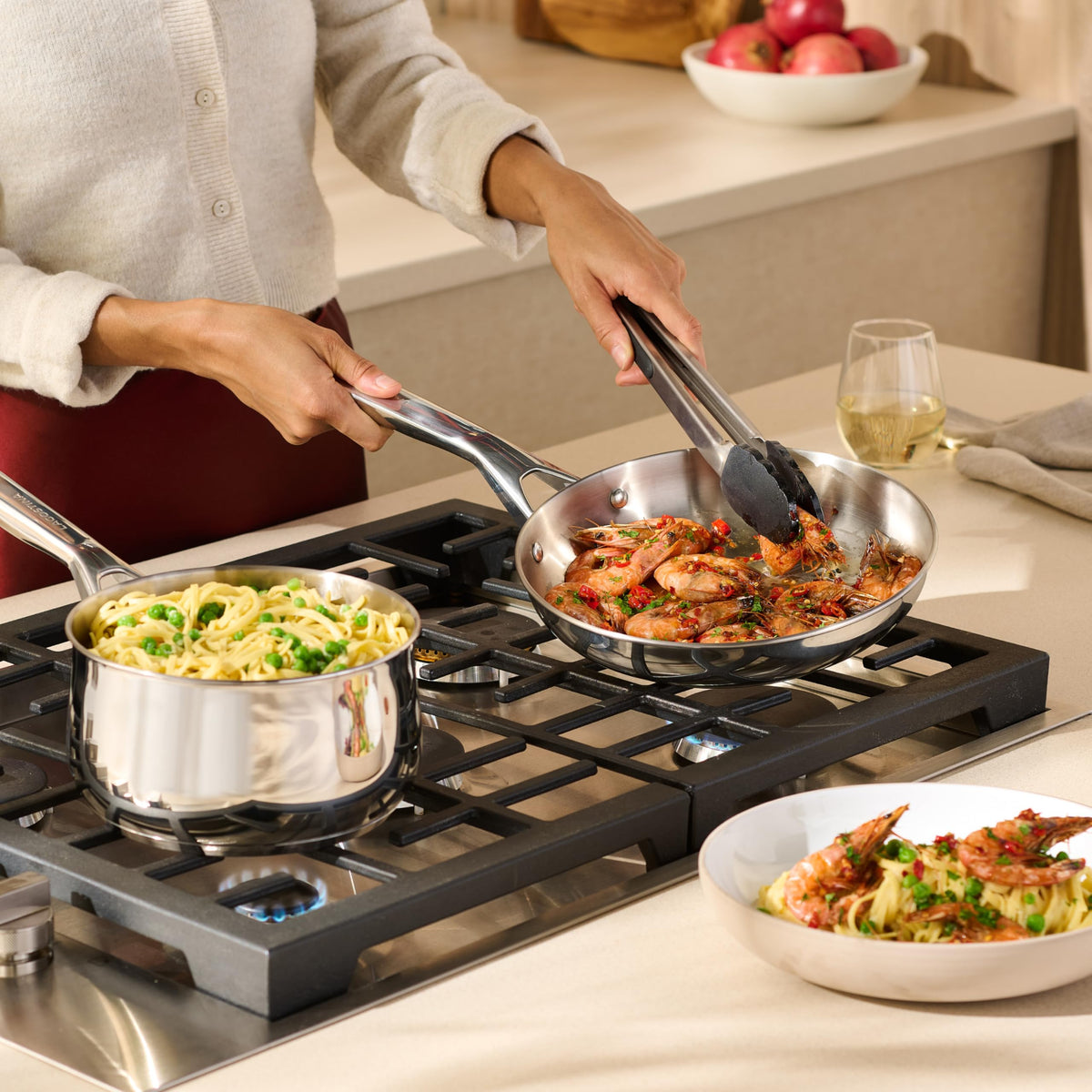 Lagostina Classico 10-Piece Stainless Steel Cookware Set, Silver