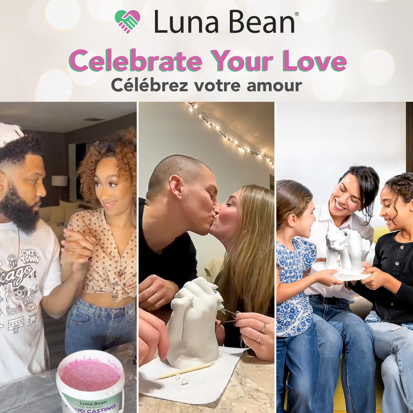 Luna Bean Hand Casting Kit – The Original Hand Mold Kit – Anniversary Engagement Gifts for Women Men Her Him Couples Wife Boyfriend Girlfriend Wedding Bridal Shower - Available at All In One Marketplace Canada