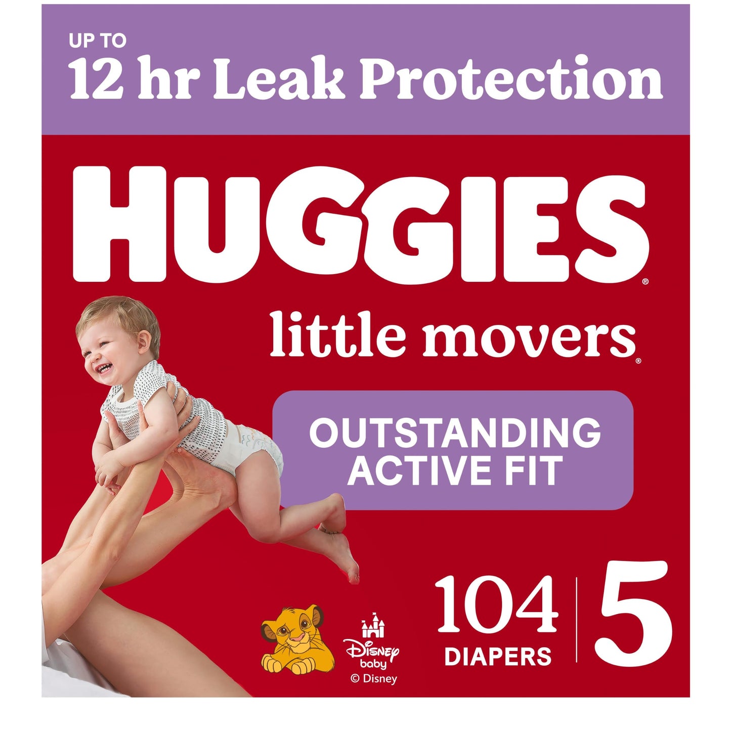 Disposable Baby Diapers Size 5 - Huggies Little Movers, 104ct, Mega Colossal Pack
