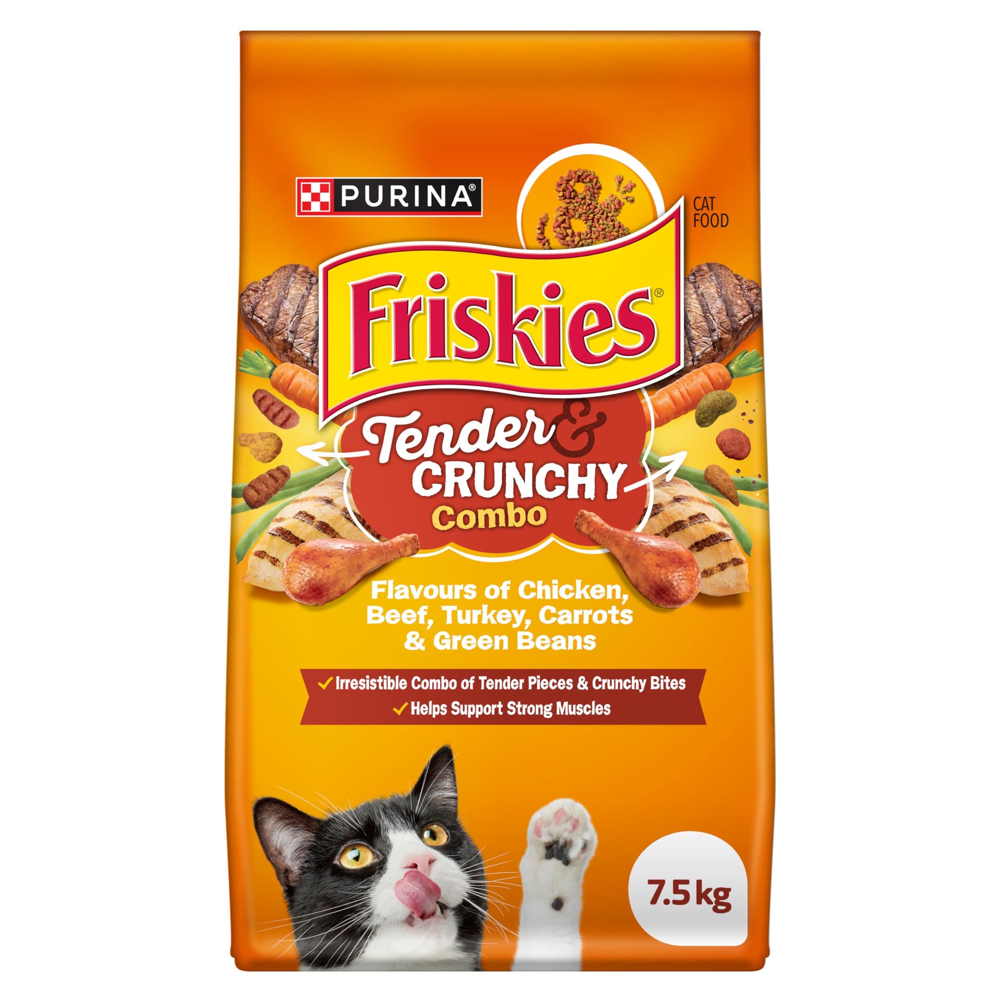 Friskies Grillers Tenders & Crunchy Bites Dry Cat Food - 7.5 kg Bag
